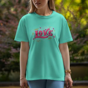 Love Two - Half Sleeve T-Shirt For Women