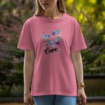 Love Butterfly - Half Sleeve T-Shirt For Women