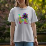 Love With Flower - Half Sleeve T-Shirt For Women