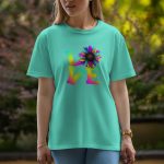 Love With Flower - Half Sleeve T-Shirt For Women