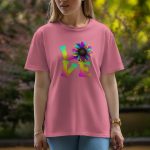 Love With Flower - Half Sleeve T-Shirt For Women