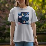 Moon And Star - Half Sleeve T-Shirt For Women