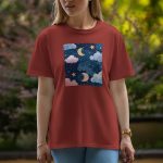 Moon And Star - Half Sleeve T-Shirt For Women