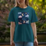 Moon And Star - Half Sleeve T-Shirt For Women