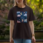 Moon And Star - Half Sleeve T-Shirt For Women