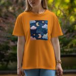 Moon And Star - Half Sleeve T-Shirt For Women