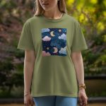 Moon And Star - Half Sleeve T-Shirt For Women