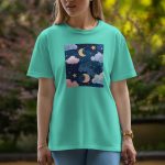 Moon And Star - Half Sleeve T-Shirt For Women