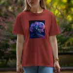 Moon With Tree - Half Sleeve T-Shirt For Women