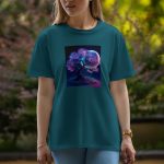 Moon With Tree - Half Sleeve T-Shirt For Women