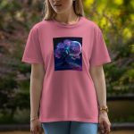 Moon With Tree - Half Sleeve T-Shirt For Women