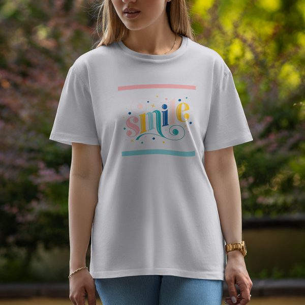 Smile - Half Sleeve T-Shirt For Women