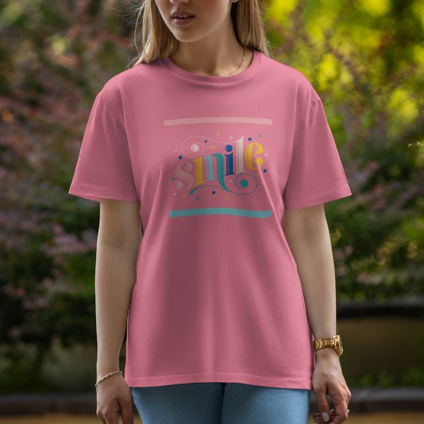 Smile - Half Sleeve T-Shirt For Women