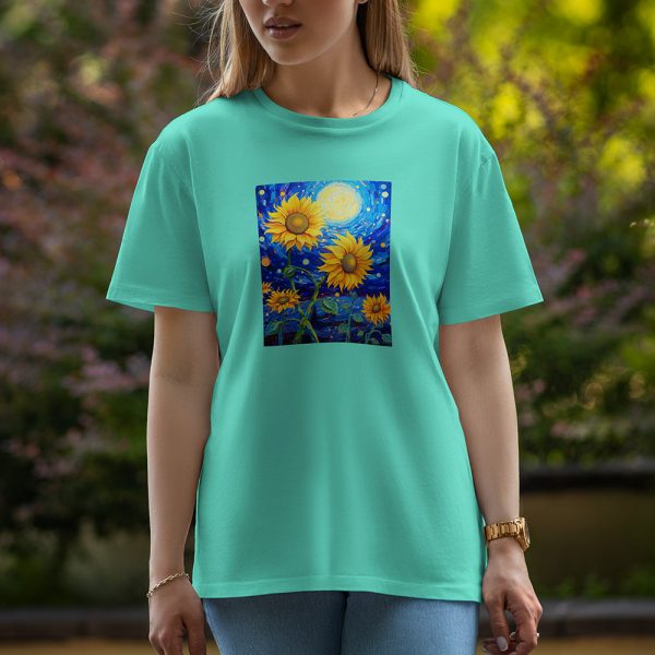 Sun Flower - Half Sleeve T-Shirt For Women