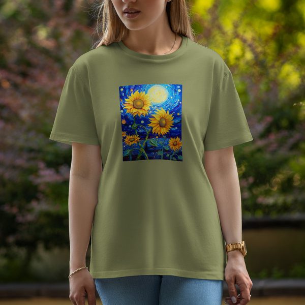 Sun Flower - Half Sleeve T-Shirt For Women