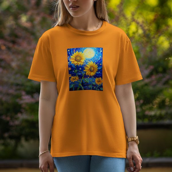 Sun Flower - Half Sleeve T-Shirt For Women