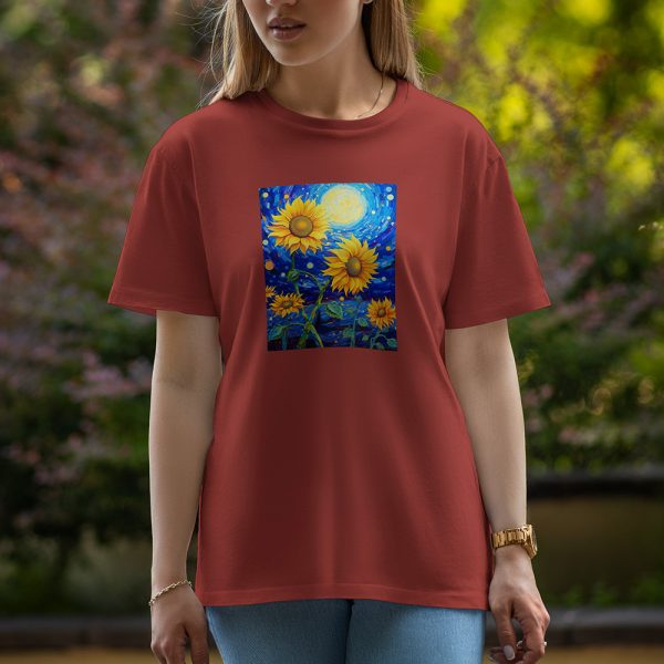 Sun Flower - Half Sleeve T-Shirt For Women