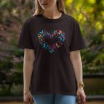 Butterfly Love Shape - Half Sleeve T-Shirt For Women