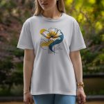 One Flower - Half Sleeve T-Shirt For Women