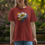 One Flower - Half Sleeve T-Shirt For Women