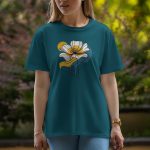 One Flower - Half Sleeve T-Shirt For Women