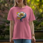 One Flower - Half Sleeve T-Shirt For Women