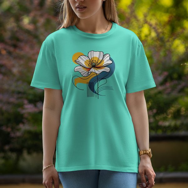 One Flower - Half Sleeve T-Shirt For Women