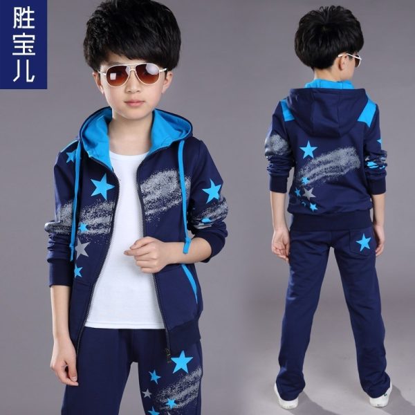 Boys Clothing Set Spring Fashion Hoodies Tracksuit variable Color Hooded T-Shirt