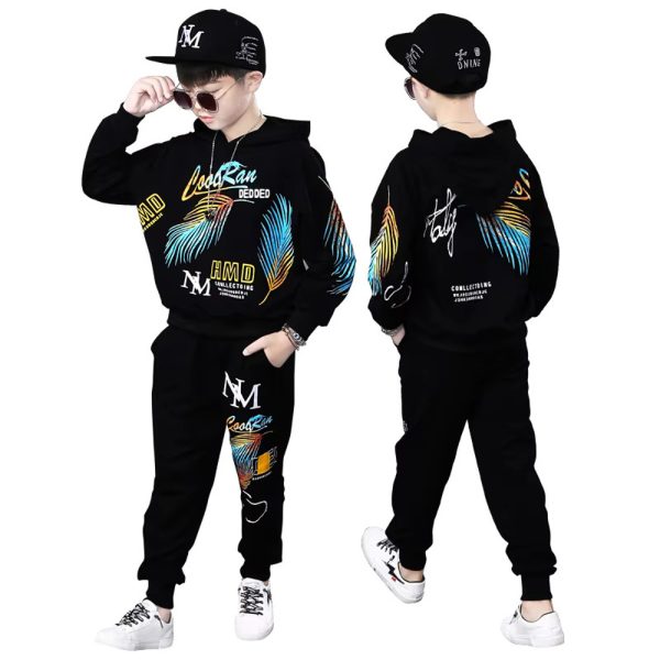 New Addition Winter Casual Sets Kids Handsome Fashion Clothes Teenager Hoodie