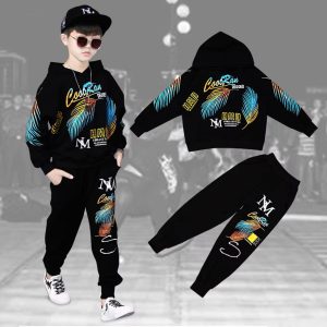 New Addition Winter Casual Sets Kids Handsome Fashion Clothes Teenager Hoodie (4)