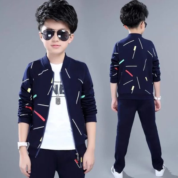 New Looks Boys Hoodie and pants two-piece set Multiple color print for children's