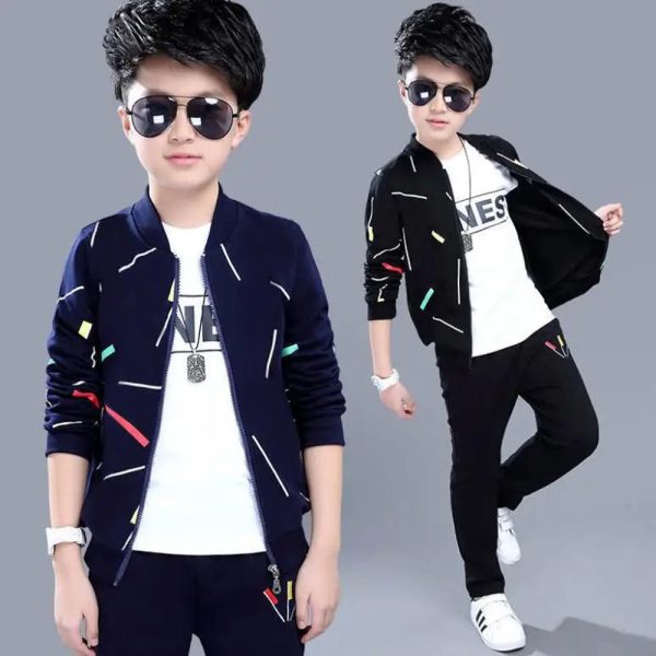 New Looks Boys Hoodie and pants two-piece set Multiple color print for children's