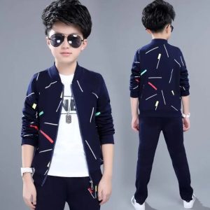 New Looks Boys hoodie and pants two-piece set Multiple color print for children’s (4)