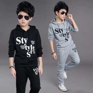 Winter Stylish Clothing Suit for Kids Hoodie and Pant 2 Set Casual Wear (4)