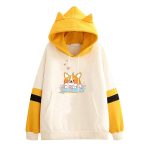 Premium Quality Stylish Cotton Hoodie White And Yellow Color For Women