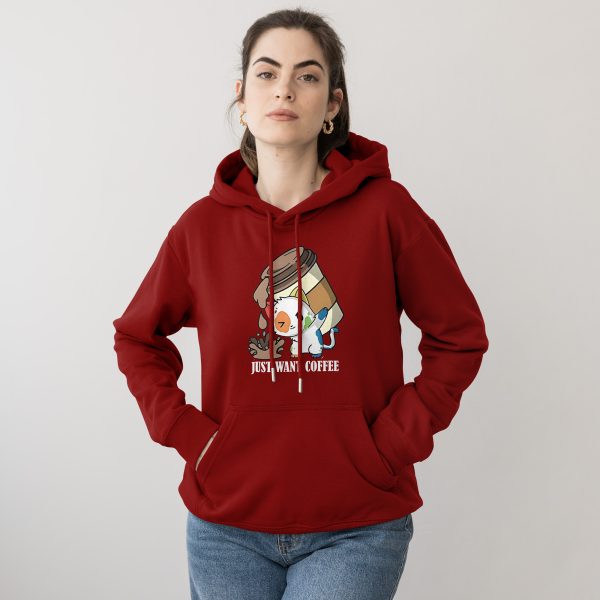 Premium Quality Stylish Cotton Hoodie For Women Just Coffee