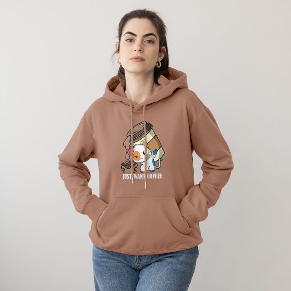 Premium Quality Stylish Cotton Hoodie For Women Just Coffee