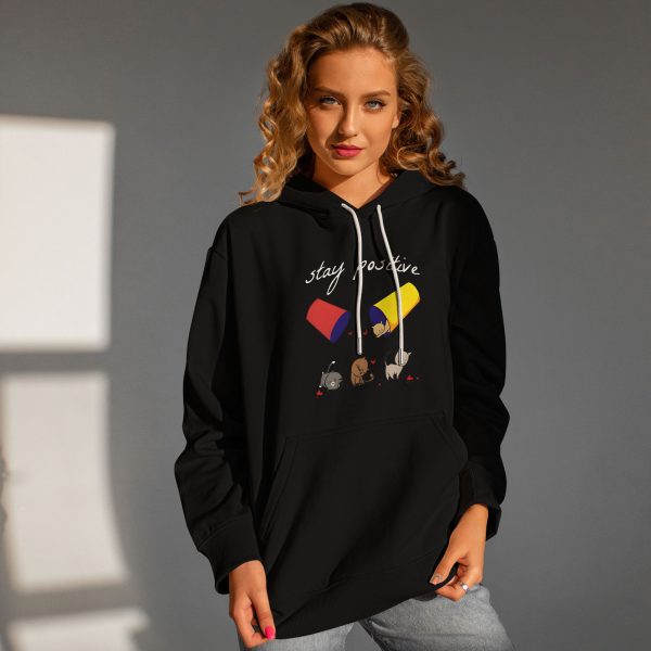 Premium Quality Stylish Cotton Hoodie For Women Stay Positive