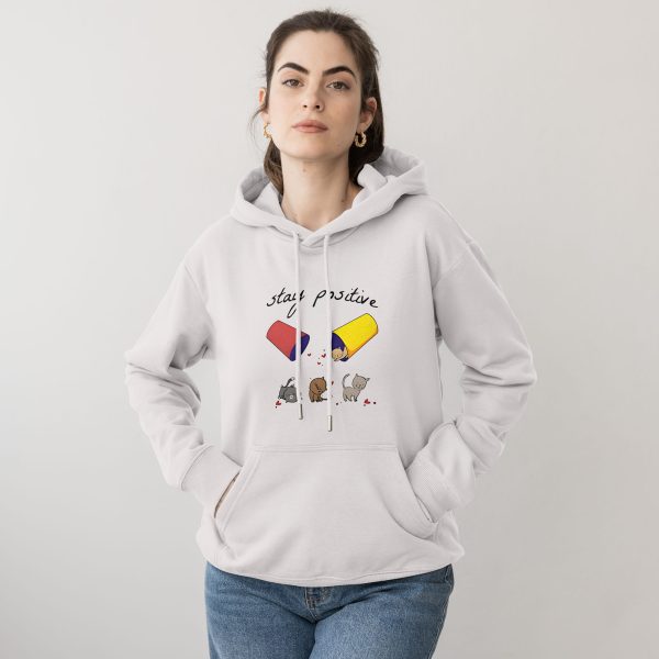 Premium Quality Stylish Cotton Hoodie For Women Stay Positive