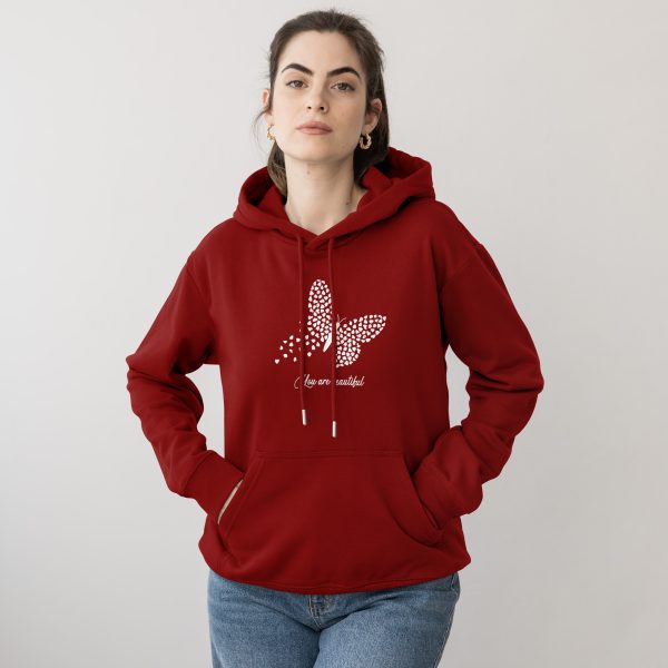 Premium Quality Stylish Cotton Hoodie For Women You Are Beautiful